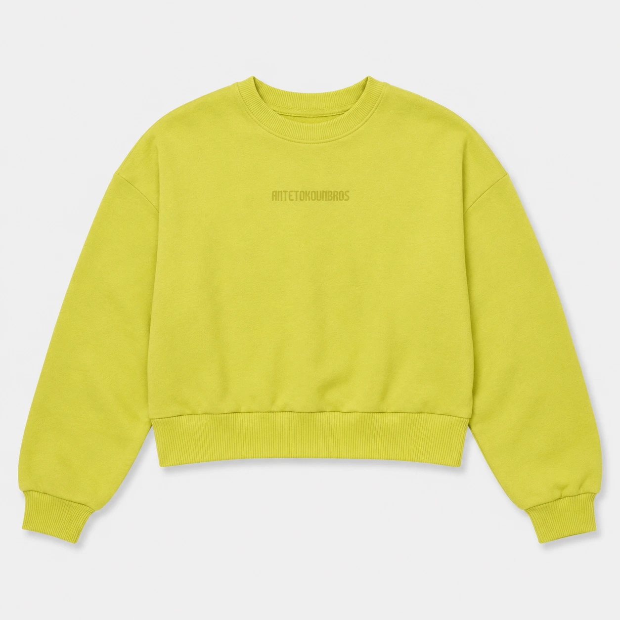 Women's Crop Top Sweatshirt Logomania Lime | Detail | Antetokounbros