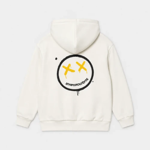 ANTETOKOUNBROS Kids' Hoodie Smiley Off White Back Flat