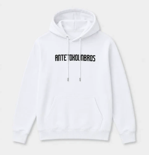 ANTETOKOUNBROS Men's Hoodie Baseline White Flat Front