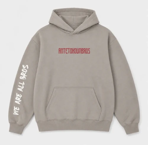 ANTETOKOUNBROS Unisex Φούτερ με Κουκούλα Feelfall Grey Rock Flat Front