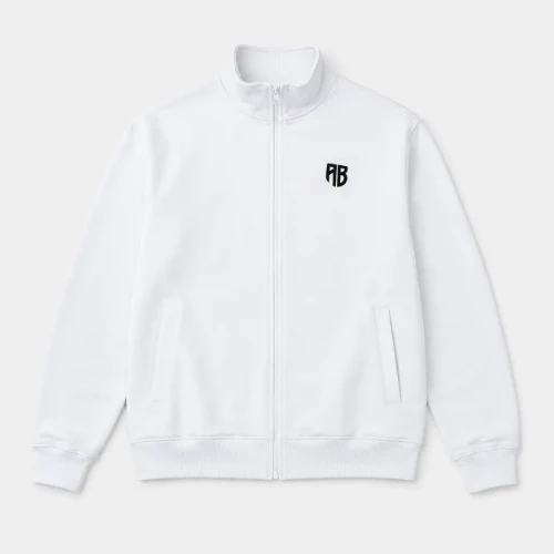 ANTETOKOUNBROS Men's Full Zip Sweatshirt Baseline AB White  Flat Front