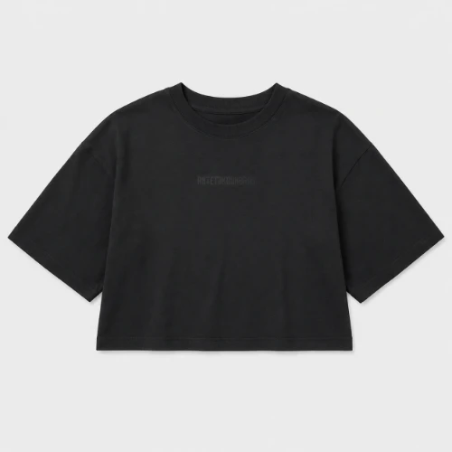 Women's Black Cropped T-shirt | Front | ANTETOKOUNBROS Flat 