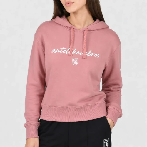 ANTETOKOUNBROS Women's Crop Hoodie | Dusty Pink Front 2