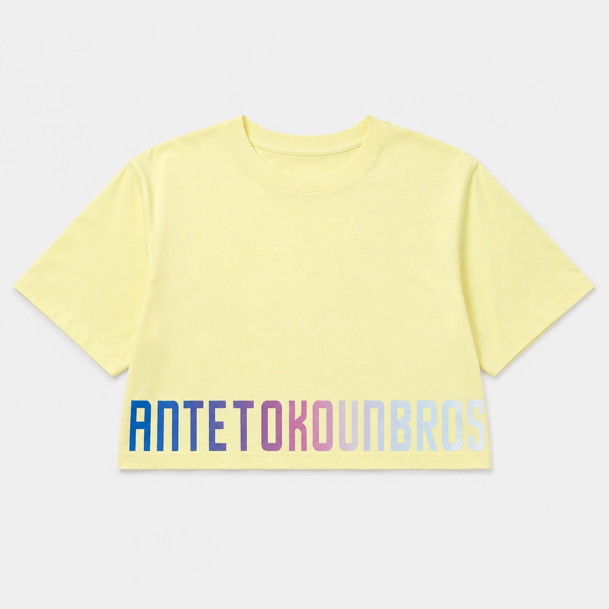 Kids' Crop Top T-shirt Calm Graffiti Yellow Flat Front