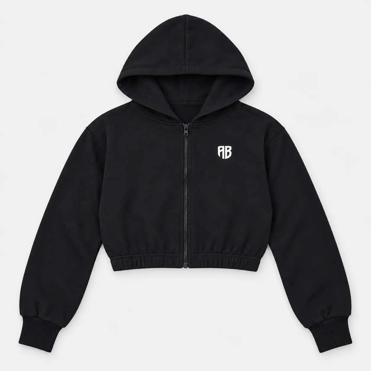 	Kids' Crop Top Full Zip Hoodie Leopard Print Black Detail | ANTETOKOUNBROS