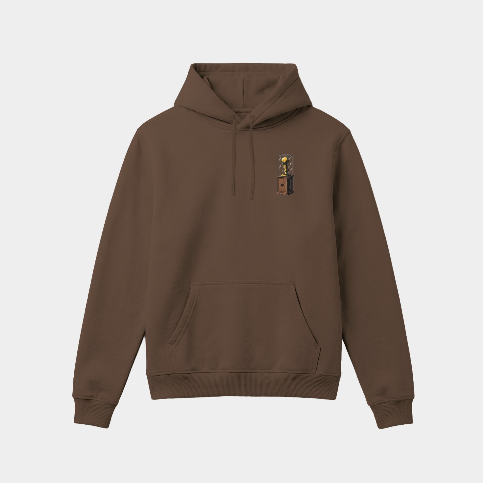 Trophy Hoodie Steel Brown Front