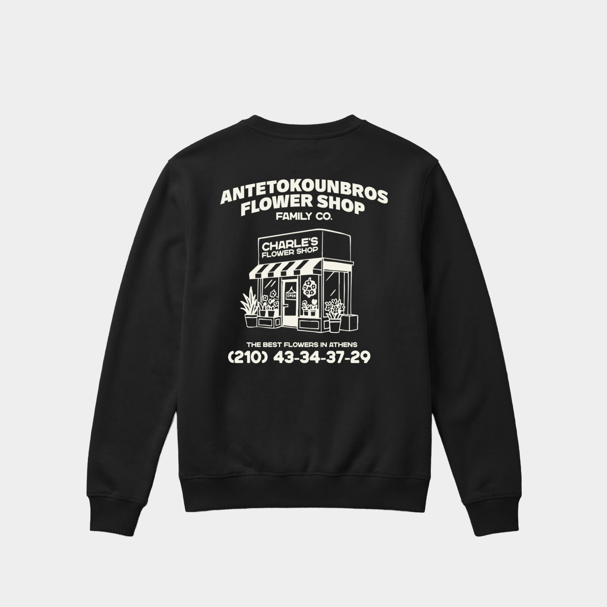 Flower Shop Crewneck Sweatshirt  Black Back
