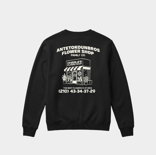 Flower Shop Crewneck Sweatshirt  Black Back thumb