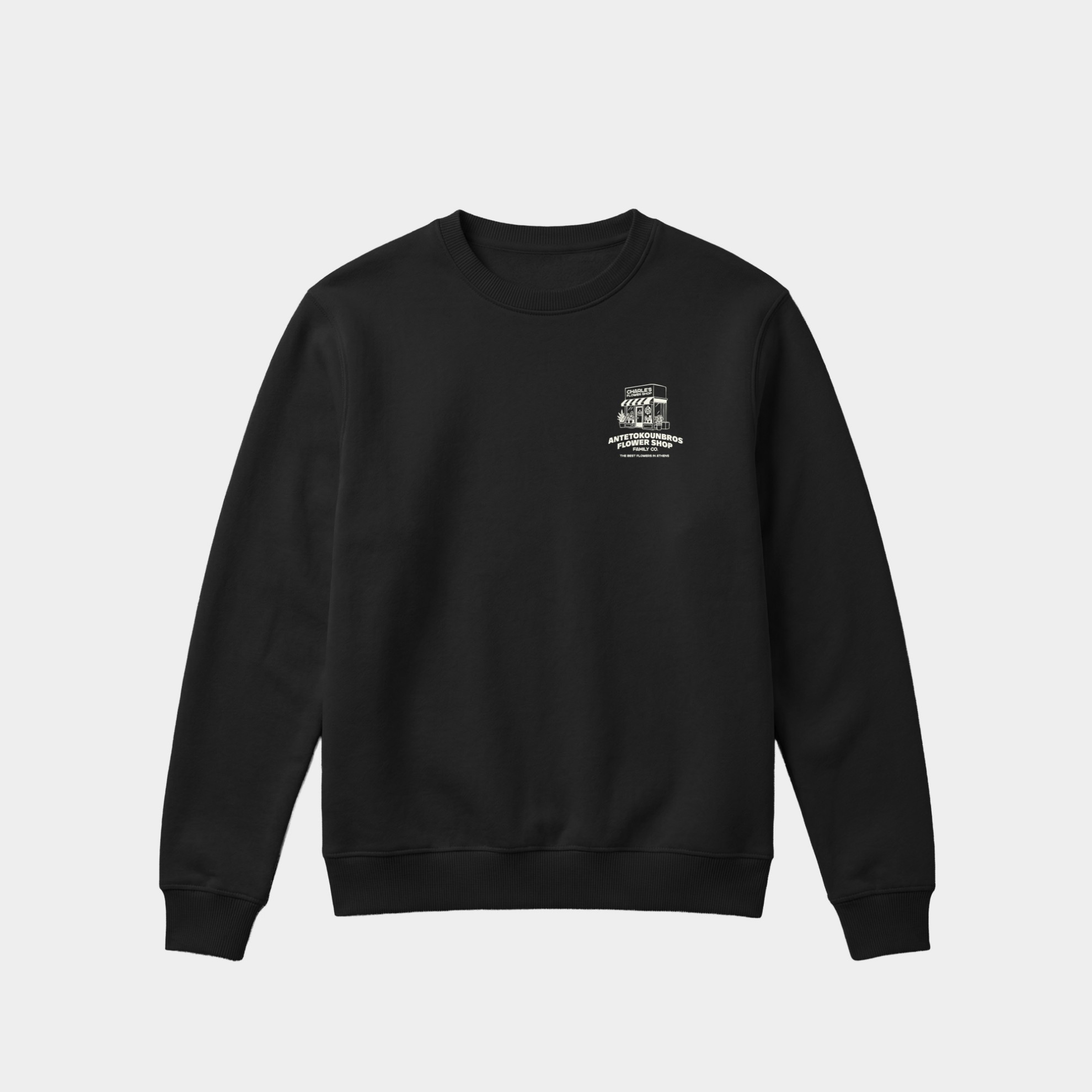 Flower Shop Crewneck Sweatshirt  Black Front