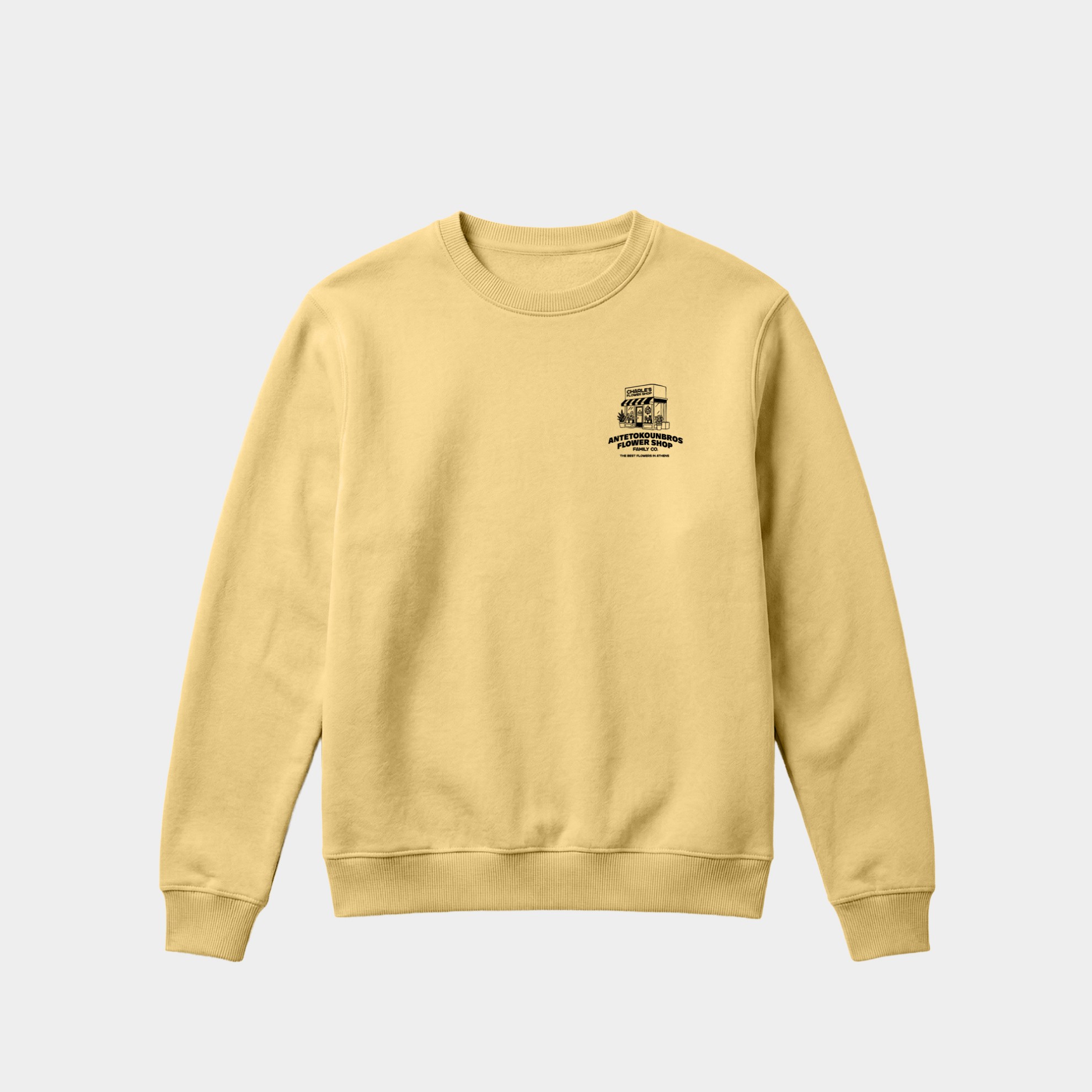 Flower Shop Crewneck Sweatshirt Desert Gold Front
