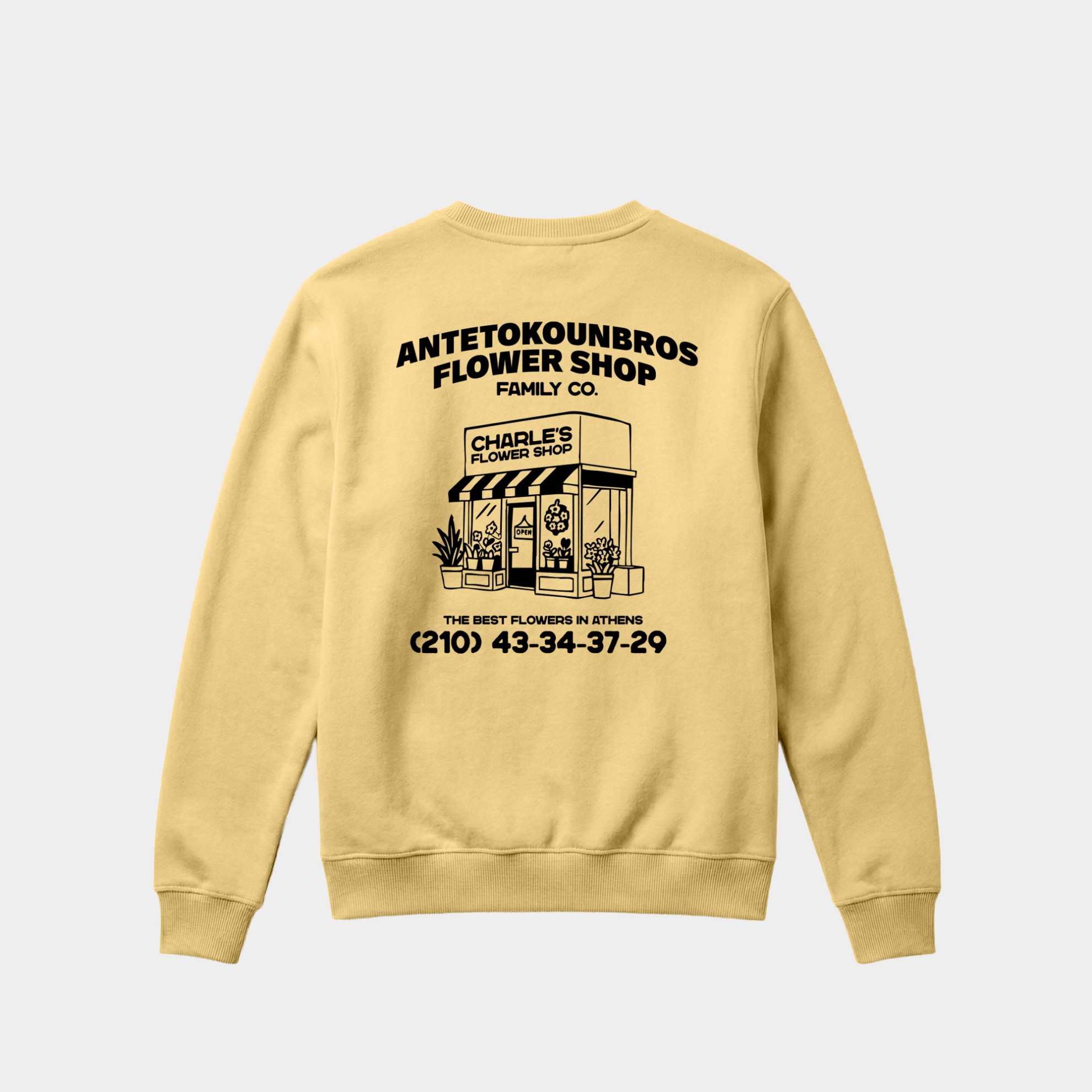 Flower Shop Crewneck Sweatshirt Desert Gold Back