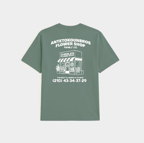 Flower Shop T-Shirt Green Back