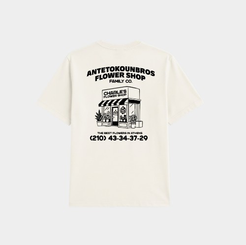 Flower Shop T-Shirt Off White Back
