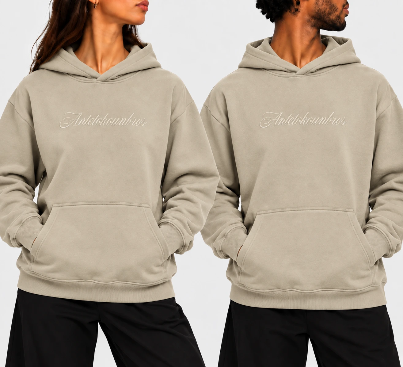 Signature Stonewashed Hoodie Sand Models