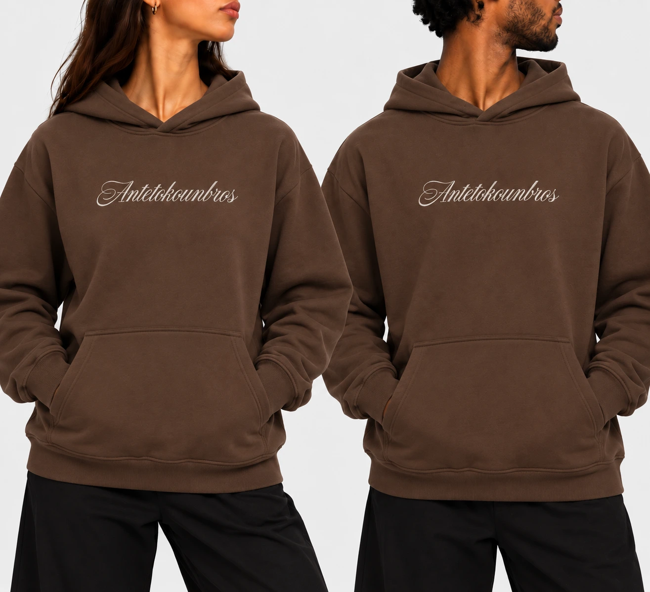 Signature Stonewashed Hoodie Steel Brown Models