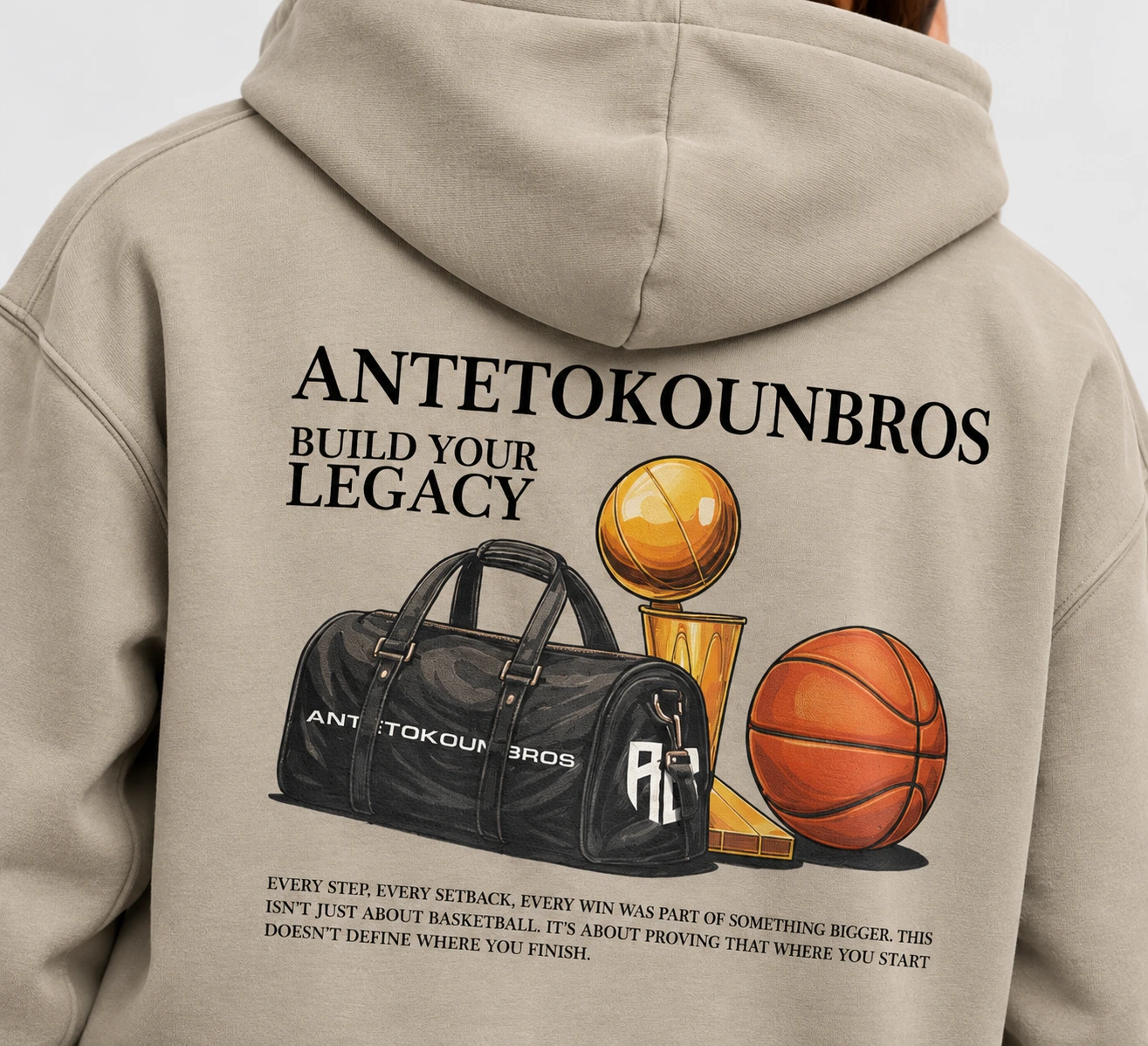 Legacy Hoodie Sand Tone Detail