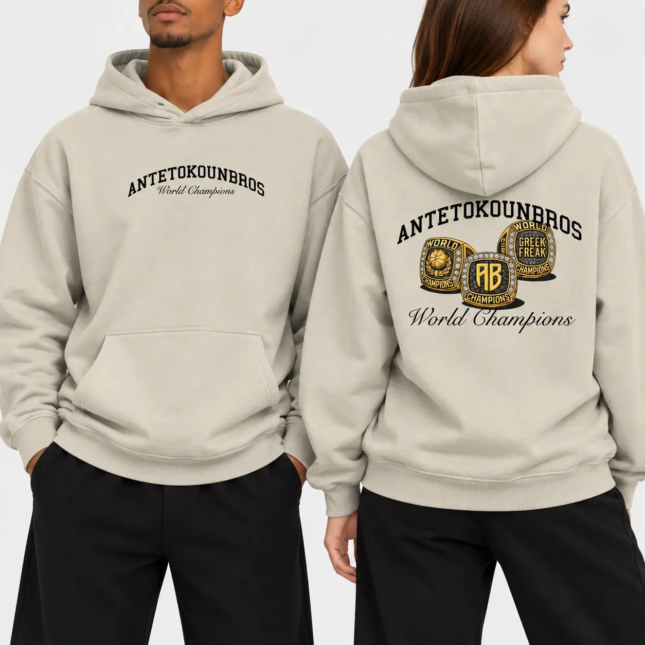 Rings Hoodie Nomad Beige Models